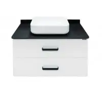 Тумба Comforty Амстердам 95 Белая с черной матовой столешницей с раковиной Comforty T-Y9378