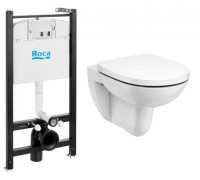Комплект 3 в 1 Roca (Унитаз подвесной Debba Round + Инсталляция Active + Крышка-сидение с микролифтом) 7.8931.0.498.0