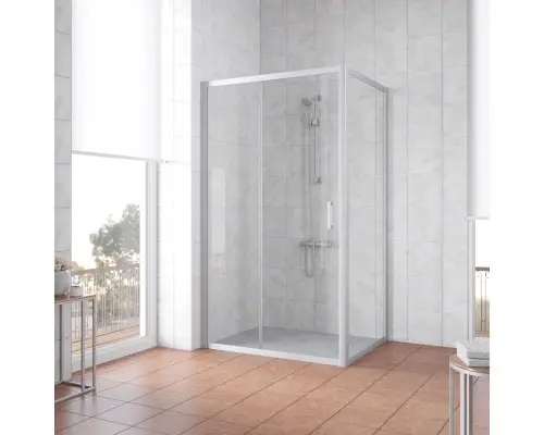 Душевой уголок прямоугольный Vegas Glass ZP+ZPV 160*100 07 01 профиль матовый хром, стекло прозрачное