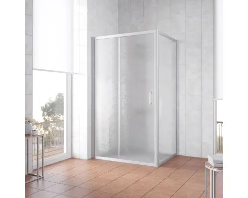 Душевой уголок прямоугольный Vegas Glass ZP+ZPV 160*100 07 02 профиль матовый хром, стекло шиншилла