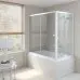 Шторка для ванны раздвижная Vegas Glass ZV+ZVF 180*85 01 01 профиль белый, стекло прозрачное