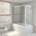 Шторка для ванны раздвижная Vegas Glass ZV+ZVF 180*85 07 01 профиль матовый хром, стекло прозрачное