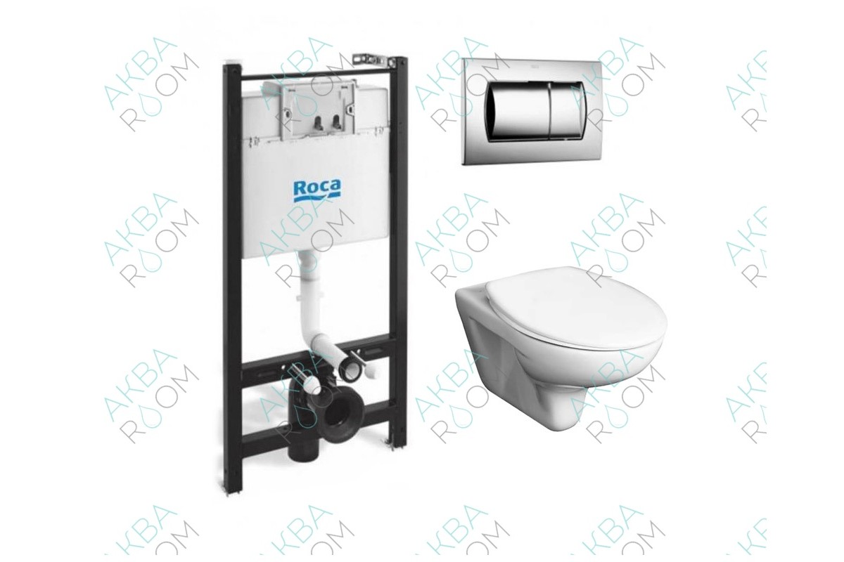 Купить Комплект 4 в 1 Roca (Подвесной унитаз MATEO+Инсталляция+Сиденье ...