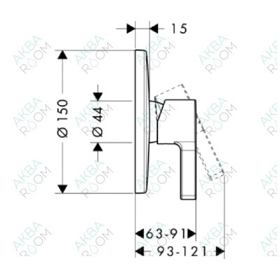 Смеситель Hansgrohe Metris S 31665000 встраиваемый, для душа