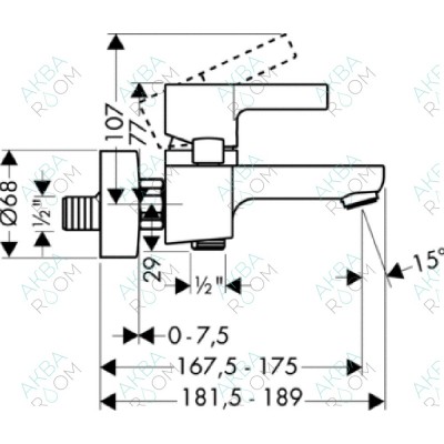 Смеситель Hansgrohe Metris S 31460000 для ванны и душа