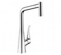 Смеситель Hansgrohe Metris 14820000 для кухонной мойки с вытяжной лейкой