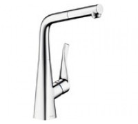 Смеситель Hansgrohe Metris 14821000 для кухонной мойки с вытяжной лейкой