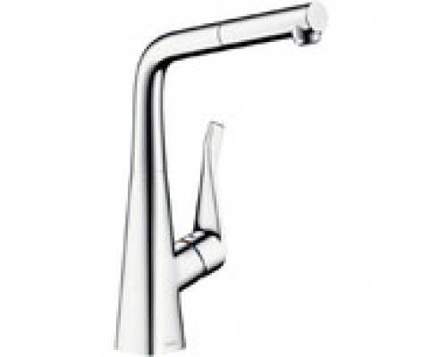 Смеситель Hansgrohe Metris 14821000 для кухонной мойки с вытяжной лейкой